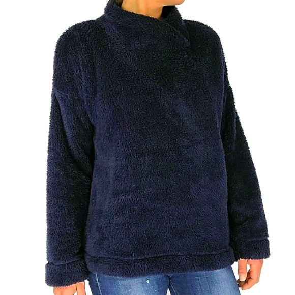 Jane and Bleecker Fuzzy Blue Sweater Size Medium - Picture 5 of 5